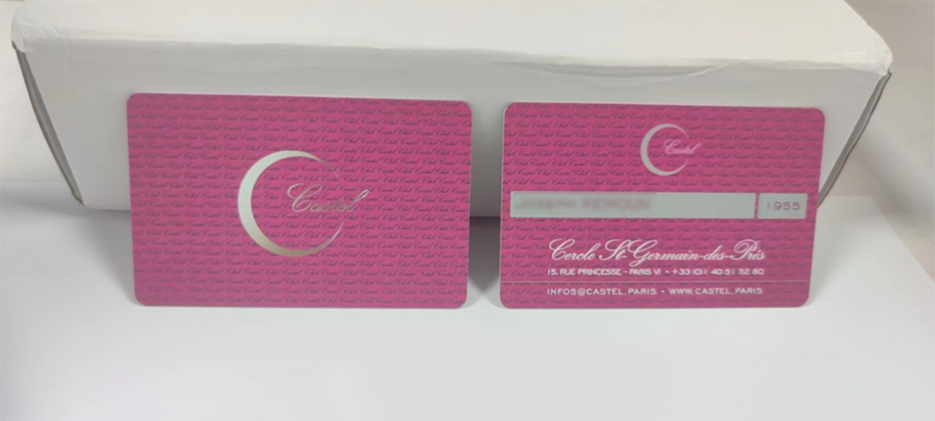 carte de membre sans contact castel rose