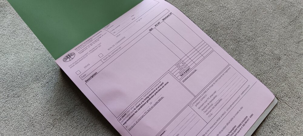 impression papier : bons de commande